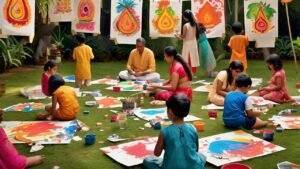 diwali celebration and painting sheets