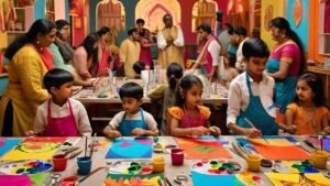 diwali celebration and painting sheets