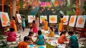 diwali celebration and painting sheets