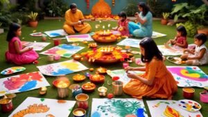 diwali celebration and painting sheets