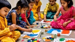 diwali celebration and painting sheets