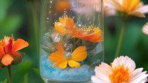 dry flowers with silica gel